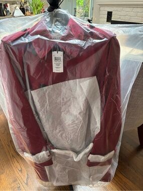 New! Coach solid mid Trench Coat Ruby with Notch Collar